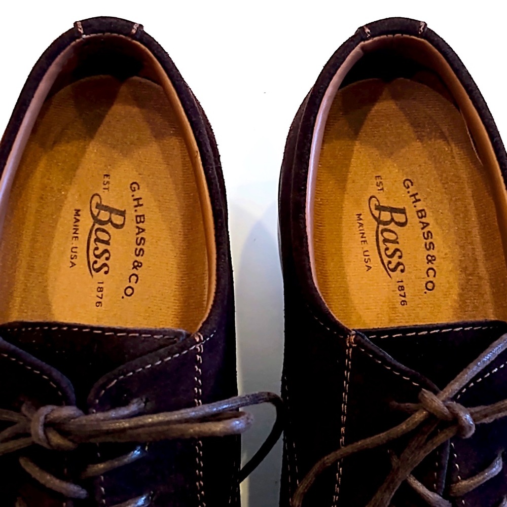 [G.H. Bass & Co.] Men’s 11.5 Brown Suede Tie Shoes - Picture 4 of 7
